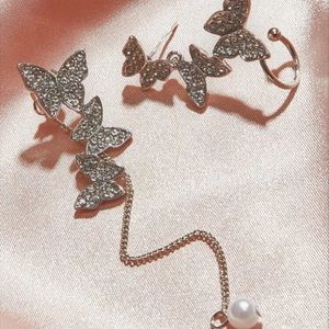✨Rhinestone Decor Butterfly Mismatched Earrings